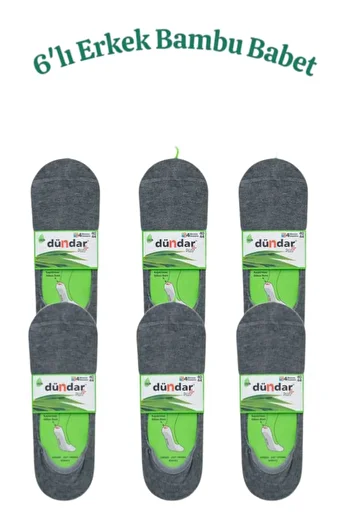 Dündar Men's Bamboo Perfumed Seamless Ballerina Socks Pack of 6