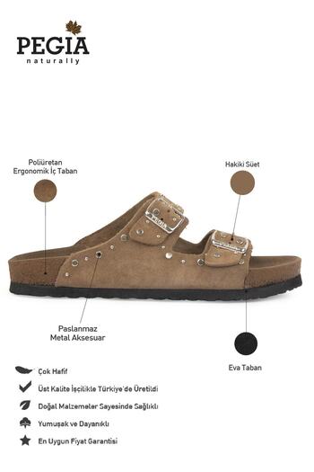 Pegia Women's Genuine Suede Slippers 215543