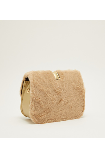 Aeropostale AERO GIRL'S FUR DETAIL ENVELOPE CROSSBODY BAG