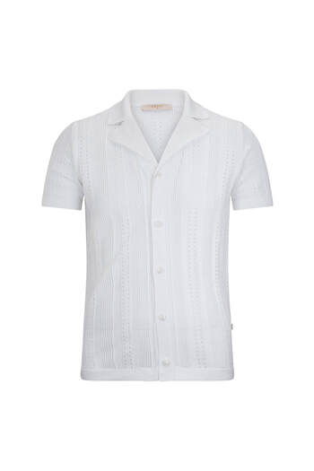 Hatemoğlu White Regular Fit Collar Shirt T-Shirt