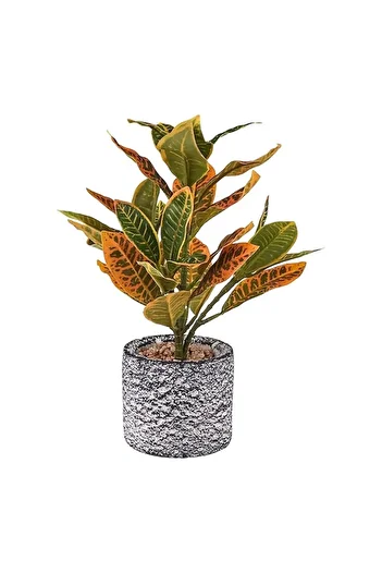 OEM Ceramic Pot with Plastic Decorative Plant, 15x28 cm, Multicolor, M3