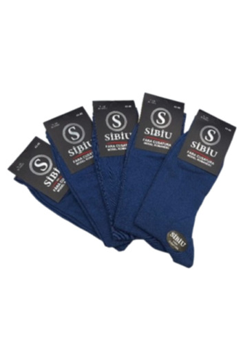 OEM Set 5 pieces men's cotton socks, seamless, Sibiu, 43-46, jeans