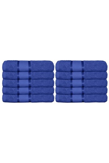 OEM Set 10 face towels, Cotton, Uni, 400g/m², 50x90cm, Navy Blue