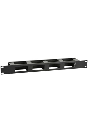 Lanview Panel Zarządzania Kabli 1U 19" S z Pokrywą Czarny, RAO410BL