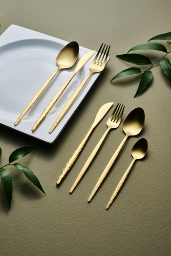 Karaca Callisto 12-Person 84-Piece Gold Cutlery Set