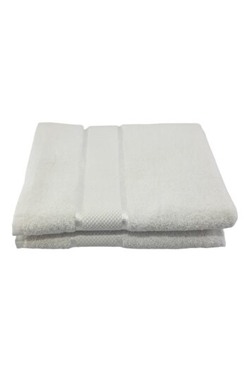 OEM Set of 2 White Bath Towels, 70x130 cm, 100% Cotton, 400 GSM