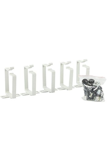 Electronica Zestaw haczyków do organizacji kabli Lanview, aluminiowy, 44x60mm, 5 sztuk, RAO120WH