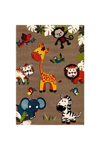 OEM Children's Room Rug, Non-Slip, Zoo Animals, Multicolor, 80x150cm