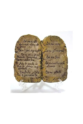 OEM Decorative Resin Application - Ten Commandments with Transparent Stand, 16x14.5cm