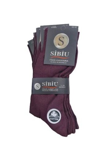 OEM Set 5 pairs of men's cotton socks, seamless, Sibiu, 39-42, Burgundy
