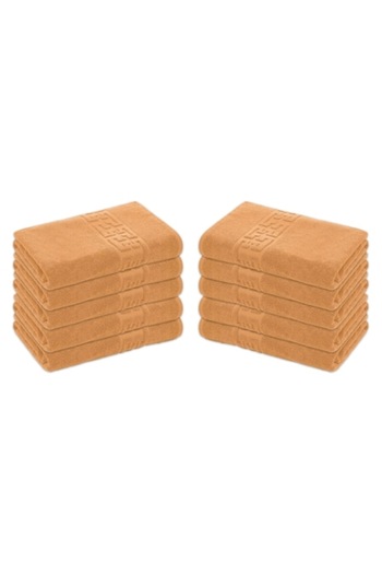 OEM Set 10 prosoape de baie, Bumbac, Bordura Greceasca, 500g/m², 70x140cm, Cappuccino