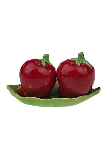 OEM Ceramic Cruet for Salt/Pepper, Fruits/Vegetables Design, 14x9cm, Multicolor, Strawberries