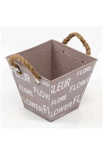 OEM Bucket-Style Metal Pot 12x8x11 cm, Beige