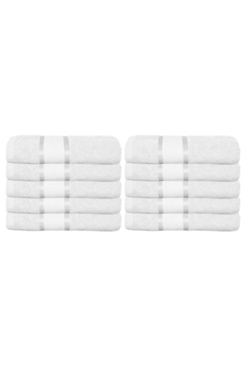 OEM Set 10 Bath Towels, Cotton, Solid Color, 400g/m², 70x140cm, White