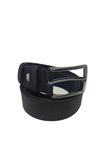 OEM Men's Genuine Leather Belt, Matte Black, Simple Stitching, Width 3.5 cm, M2