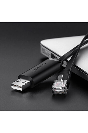 Ugreen Cablu consolă adaptor USB - RJ45, pereche răsucită ethernet, 1,5 m, negru