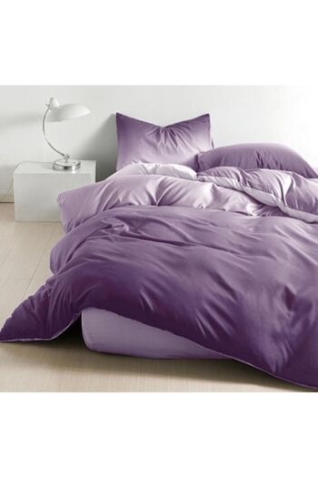 OEM Double Bed Linen Set, Satin Cotton, 4 Pieces, 2 People, 240x250cm, Gradient Print, Purple