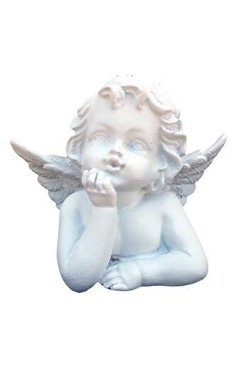 OEM Resin Bust Decoration Representing a Thinking Angel, 13 cm