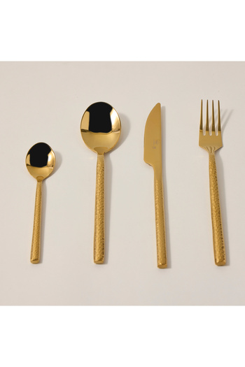 LA MESA Manuscript 16 Pcs Cutlery Set Gold Color