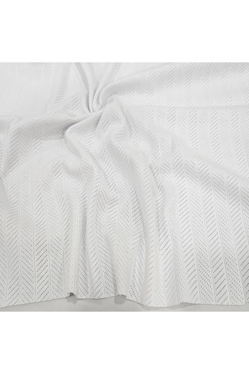 Kaf Kumaş White Perforated Pointelle Rib Fabric |   100% Cotton |   Model-9