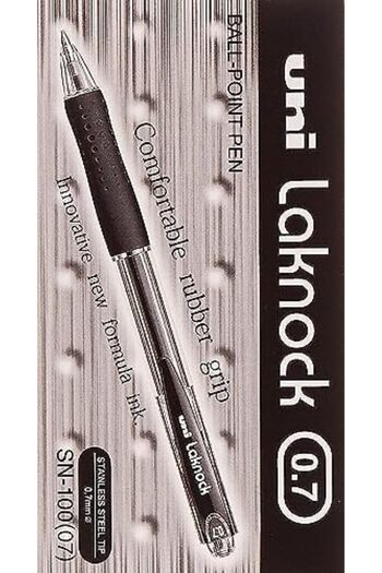 UNİ-BALL Laknock Retract SN100/07 N Ballpoint Pen 0.7 mm Pack of 12 Black