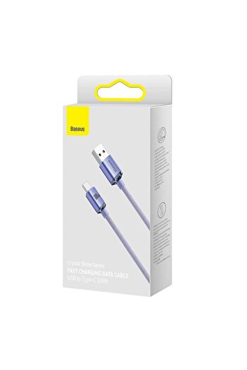 Baseus Crystal Shine USB-A to USB-C Cable, 100W, 2m, Violet