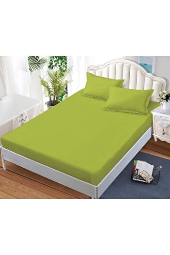 Pucioasa Double Bed Protector with Pillowcases, Pucioasa, Green Avocado