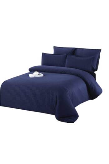 OEM Double Bed Linen, Damask, 6 pieces, 2 persons, 200x230cm, Navy Blue