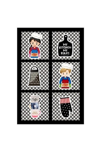 OEM Kitchen Rug, Antislip, Little Chef, Multicolor, 120x180cm