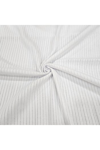Kaf Kumaş White Pointelle Perforated Rib Fabric |   100% Cotton |   Model-11