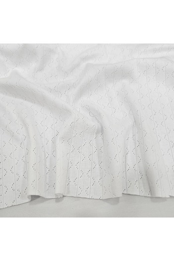 Kaf Kumaş White Perforated Pointelle Rib Fabric |   100% Cotton |   Model-8
