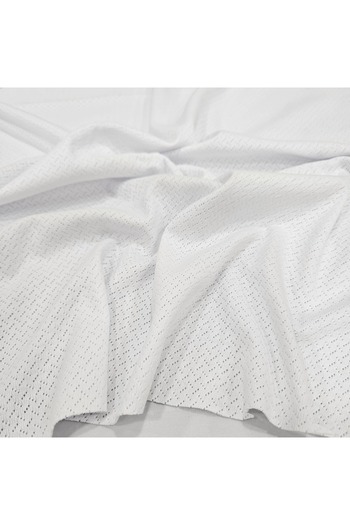 Kaf Kumaş White Perforated Pointelle Rib Fabric |   100% Cotton |   Model-12