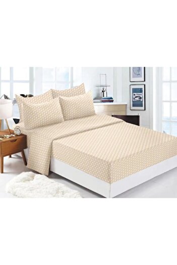 OEM Bed Linen Set, 6 Pieces, Double Size, 180x200cm, Damask Fineness, Beige