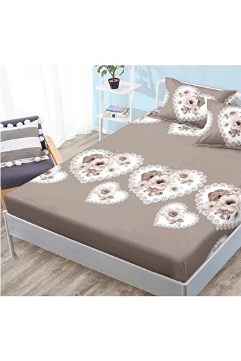 OEM Bed Sheet and Pillowcase Set, Finet, 3 pieces, 2 persons, 180x200cm, heart pattern, multicolor