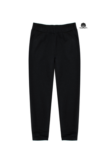 Cottonland Women's Dafni Regular Cut Autumn Three Thread Unsharded Cotton Sweatpants Bottom Black
