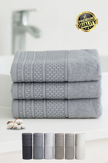 Vionel Home Softure 3-Piece Hand Face Towel |   Daily Use |   50X90Cm |   Gray |   Soft, Durable