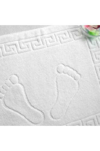 Arta Somnului Bath Mat Arta Somnului, 50x70 cm, 100% Combed Cotton, 850 gr/sqm, Feet/Greek Border, White