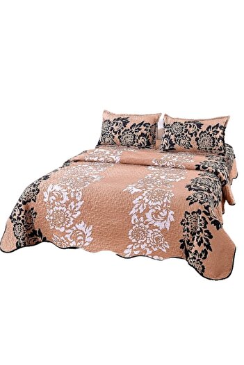OEM Cuvertura de pat, Microfibra, 3 piese, 2 persoane, 220x240cm, Imprimeu Elegant, Multicolor