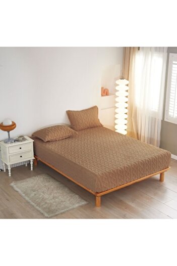 OEM Husa de pat cocolino 180x200 cm, 2 fete de perna, 2 persoane maro inchis
