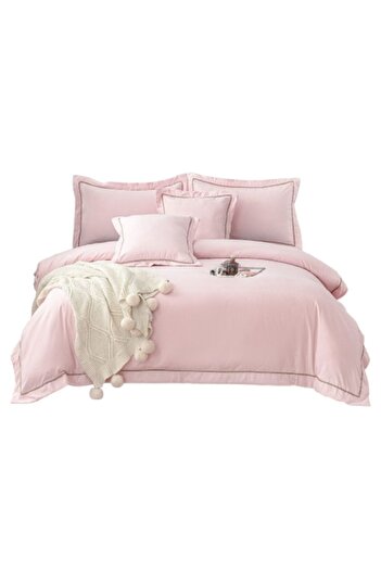 OEM Luxury Bedding Set, Soft Cotton Finish, 6 Pieces, Double, 180x200cm, Pink