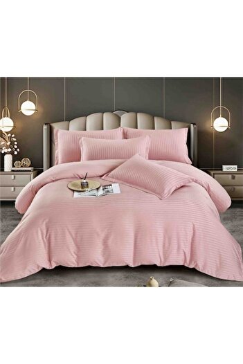 JOJO HOME Double Bed Linen, Jojo Home, Damask, 6 Pieces, 2 People, 230x250cm, Pink