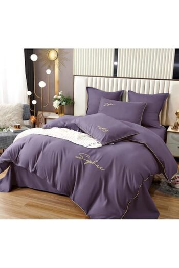 OEM Bed Linen, Uni, Finet, for 2 People, 6 Pieces, 230x245cm, Purple