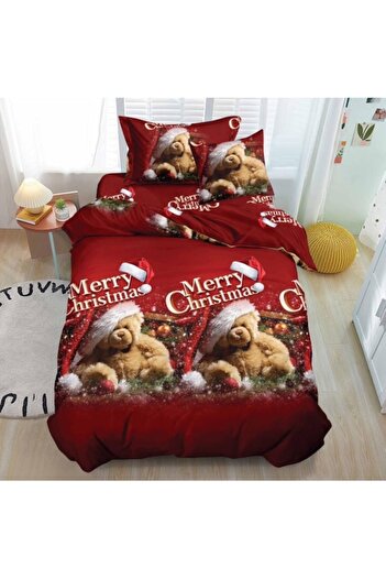OEM Lenjerie de pat, Finet, 1 persoana, 4 piese, Ursulet de Plus, 155x220cm, Multicolor