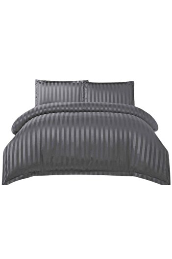 OEM Bed Linen Set, Elastic Fitted Sheet, Damask Finet Type, 4 Pieces, Uni, 180x200cm, Light Gray