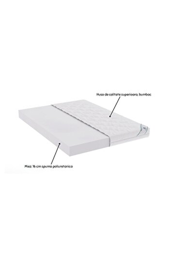 Somnart HypoallergenicMed Cotton polyurethane foam mattress 140x200, height 16 cm
