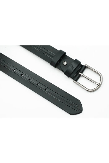 Tuna Nappa Genuine Antique Leather 4.00 cm Sports Men's Belt - Kmr253