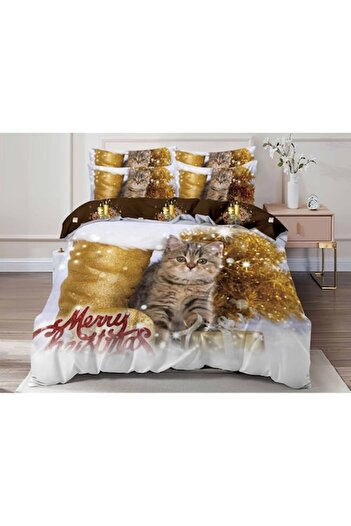 OEM Set Double Bedding, Christmas 3D Model, 6 Pieces, Cotton Finet