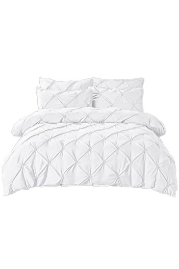 JOJO HOME Double bed sheet, Jojo Home, Uni, Embroidered Pleats Model, 6 pieces, Finet, 230x250cm, White
