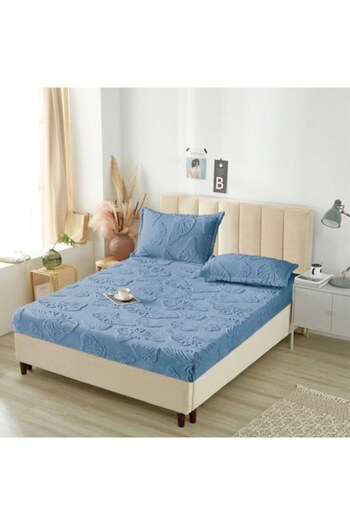 OEM Bedspread and 2 Pillowcases, Cocolino, Sherpa Throw, Embossed 3D Butterflies, 3 Pieces, 180x200cm, B