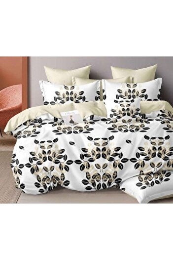OEM Double bed linen set, reversible sheet, leaves, 6 pieces, 2 people, 230x245cm, Finet